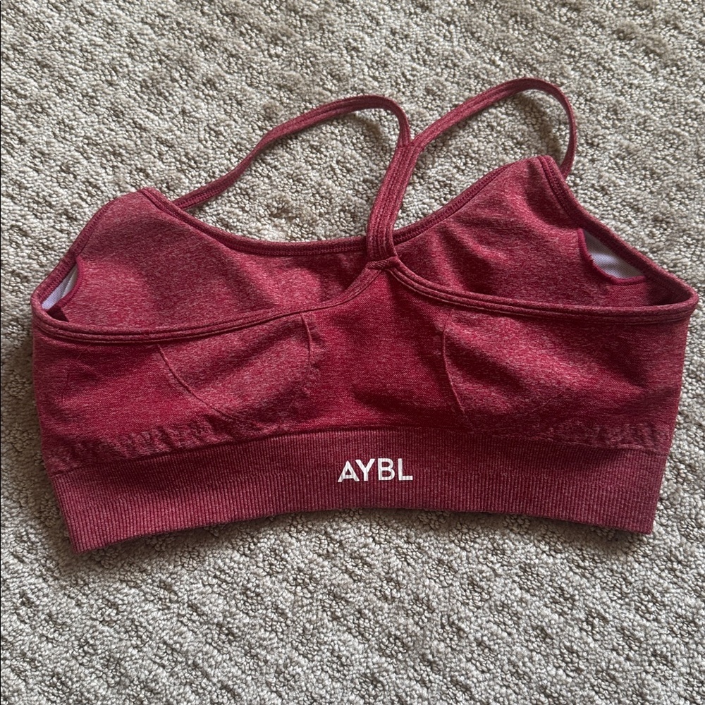Aybl Strappy Racerback Women's Red Sports Bra size medium - Picture 2 of 3